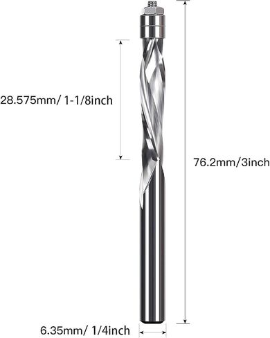 1/4 Inch Shank Flush Trim Spiral Router Bit Two Flutes Carbide End Mill Bearing Guided Trim Milling Cutter for Wood in Saudi Arabia