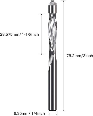 1/4 Inch Shank Flush Trim Spiral Router Bit Two Flutes Carbide End Mill Bearing Guided Trim Milling Cutter for Wood in Saudi Arabia