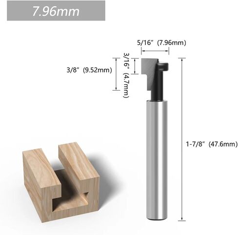 6mm 1/4 شانك ثقب المفتاح الأسود بت جهاز التوجيه قاطع القطع بتات الخشب لقطات طحن للأدوات الخشبية مطحنة الطاحونة C06 (6.35 مم ، مجموعة 2PCS) in Saudi Arabia