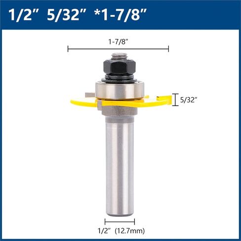Milling Cutter T Slot Groove Joint Assembly Router Bit 6mm/12mm 1/4″ 1/2″Shank Wood Milling Tool(1l2x5l32x1-7l8) in Saudi Arabia