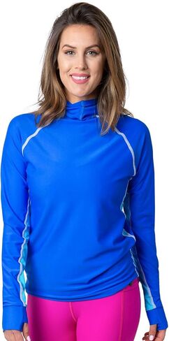 Tuga Women's Snorkel Hooded Rashguard ، UPF 50+ Swim Shirt ، الولايات المتحدة الأمريكية مصنوعة in Saudi Arabia