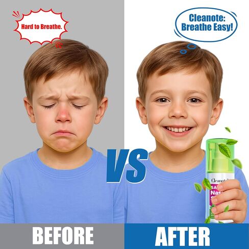 Saline Nasal Spray for Children 3+, Soothe Nasal Mist with 360° Rotatable Nozzle and Fine Mist, Drug Free - 2.03 fl oz, 1 Pack in Saudi Arabia
