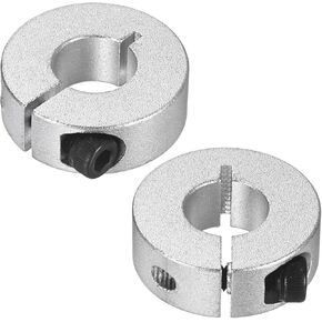 2-Pack Single Split Shaft Collar 10mm Bore Aluminum Clamp-On Shaft Collars 30mm OD, 10mm Thickness with M4 Set Screw Anodization for Stoppers/Machinery [Silver] in Saudi Arabia