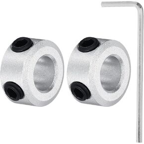 MECCANIXITY 2pcs Shaft Collar 17mm Bore Aluminum Set Screw Style Clamping Collars Hexagon Wrench Silver in Saudi Arabia