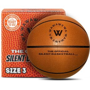The Official Silent Basketball Mini (Size 3) – NOT Compressed Indoor Mini Basketball for Quiet Bounce – Ready to Play Grooved Airless Ball for 4+ Players – Foam Basketballs for Practice (22") in Kuwait
