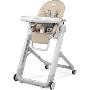 PEG Siesta, Grow With Baby Folding High Chair & Recliner, Ice (Grey) | Height Adjustable, Quick Clean & Easy Push Wheels For Babies & Toddlers, Made in Italy in Saudi Arabia