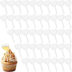 100Pcs 4Ml Heart Style Cupcakes Pipettes, Clear Transfer Liquid Dropper Pipettes, Plastic Pipettes Kitchen Supplies, Injector Mini Pipet for Chocolate, Strawberries Cupcakes, Mini Cakes, Waffles in Kuwait