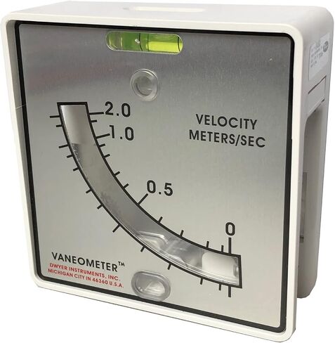 M480 Swing Vane Anemometer, 0 to 2.0 m/s. Accurately Measure Slow-Moving Air Currents in Spray Booths and Fume Hoods. No Power Required. Mounting Bracket Included. in Saudi Arabia