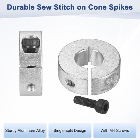 2-Pack Single Split Shaft Collar 10mm Bore Aluminum Clamp-On Shaft Collars 30mm OD, 10mm Thickness with M4 Set Screw Anodization for Stoppers/Machinery [Silver] in Saudi Arabia