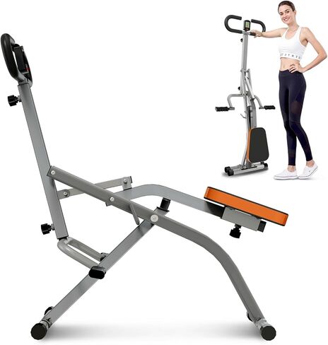 RIVANO Squat Machine, Ab Workout Equipment, 220lbs Loading Capacity Rowing Machines for Home Foldable with Adjustable Resistance Bands and Display, Exercise Trainer for Botty Butt Thighs in Saudi Arabia