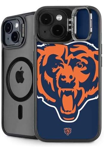 Skinit Kickstand Case متوافق مع iPhone 14 - NFL Chicago Bears مرخص رسميًا - تصميم بديل متعثر in Saudi Arabia