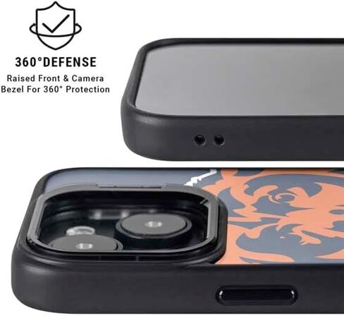 Skinit Kickstand Case متوافق مع iPhone 14 - NFL Chicago Bears مرخص رسميًا - تصميم بديل متعثر in Saudi Arabia