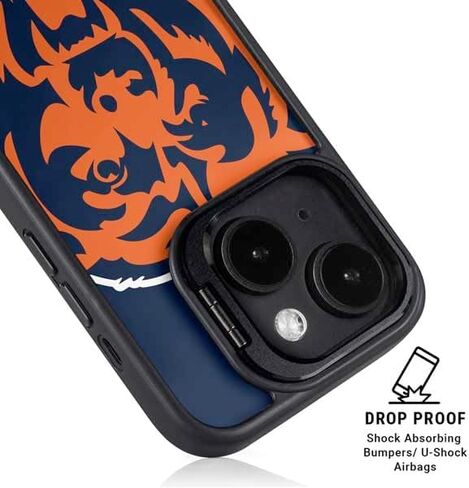Skinit Kickstand Case متوافق مع iPhone 14 - NFL Chicago Bears مرخص رسميًا - تصميم بديل متعثر in Saudi Arabia