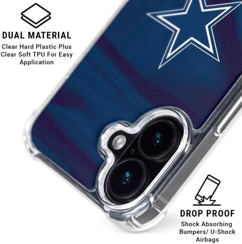 Skinit Clear Phone Case Compatible with iPhone 16 - Officially Licensed NFL Dallas Cowboys Design in Kuwait