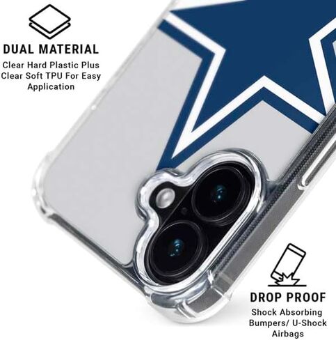 Skinit Clear Phone Case Compatible with iPhone 16 - Officially Licensed NFL Dallas Cowboys Design in Kuwait