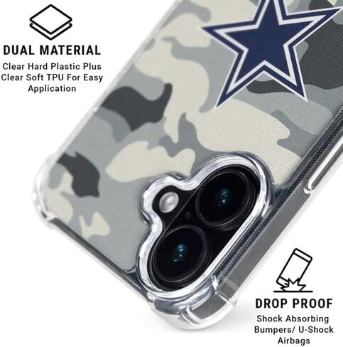 Skinit Clear Phone Case Compatible with iPhone 16 - Officially Licensed NFL Dallas Cowboys Design in Kuwait