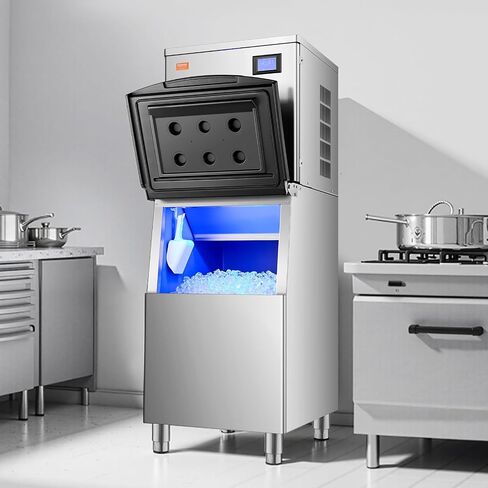 VEVOR Commercial Ice Maker Storage Bin, 250LBS Capacity Ice Bin, Stainless Steel Ice Storage Bin with Filter and Adjustable Anti-Slip Rubber Feet, Suitable for Restaurant Hotel and Beverage Shops in Saudi Arabia