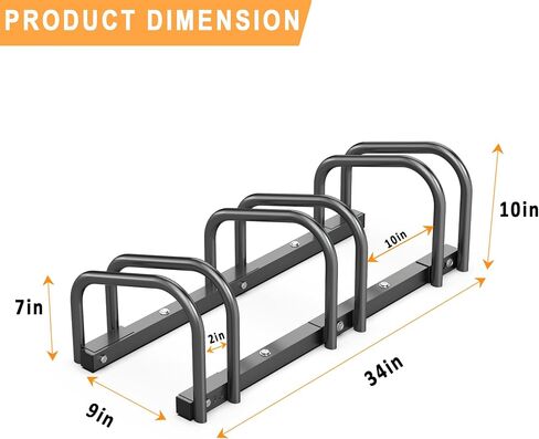 رف تخزين الدراجة Ultrawall للمرآب ، 3 دراجات حامل دراجة ، رف وقوف السيارات للدراجات للداخلية/الخارجية ، مناسبة 22-28 "عرض الإطارات العجل 2.1" in Kuwait