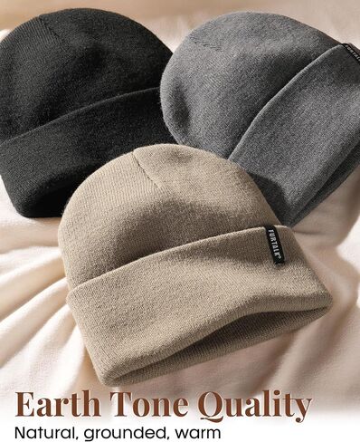 FURTALK 3 Pack Beanie for Men Women Unisex Cuffed Thick Knitted Unisex Winter Hat Skull Cap in Saudi Arabia