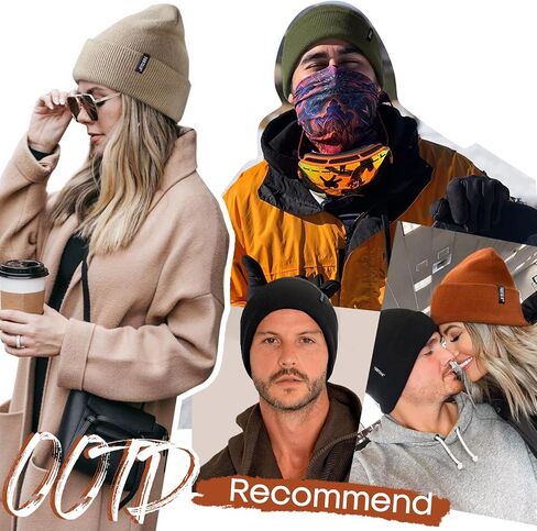 FURTALK 3 Pack Beanie for Men Women Unisex Cuffed Thick Knitted Unisex Winter Hat Skull Cap in Saudi Arabia