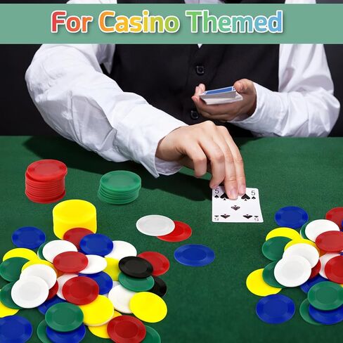 Coopay 500 Pieces 1.5 Inch Plastic Poker Chips 10 Colors Poker Card Game Chips Bulk Learning Counters Disks Bingo Chip Counting Markers for Math Practice, Game Tokens and Teaching Rewards, 38 mm in Saudi Arabia