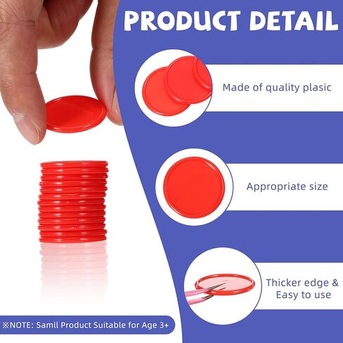 Skylety 400 Pieces Plastic Poker Chips 4 Colors 1 Inch Small Learning Counters Blank Chips Card for Game Play Counting Learning Math Reward(Red, Blue, Green, Yellow) in Saudi Arabia