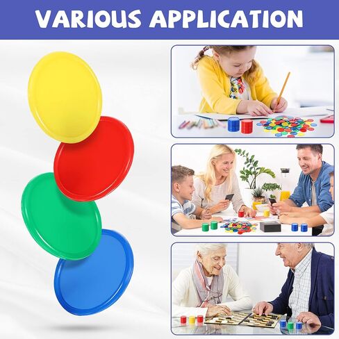 Skylety 400 Pieces Plastic Poker Chips 4 Colors 1 Inch Small Learning Counters Blank Chips Card for Game Play Counting Learning Math Reward(Red, Blue, Green, Yellow) in Saudi Arabia