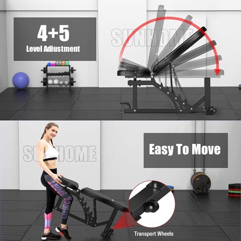 SunHome Smith Machine, 2000LBS Power Cage Squat Rack with Smith Bar, Two LAT Pull-Down Systems, Cable Crossover Machine and and More Cable Attachment for Home Gym in Kuwait