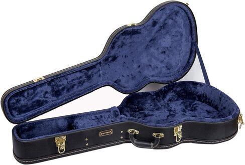 Crossrock Wooden Classical Guitar Case لـ 4/4 بالحجم الكامل | تصميم العلوي المقوسة ، الداخلية الفخمة ، المزالج المعدنية ، مقصورة التخزين-قشرة صلبة دائمة (CRW600CBK) in Kuwait