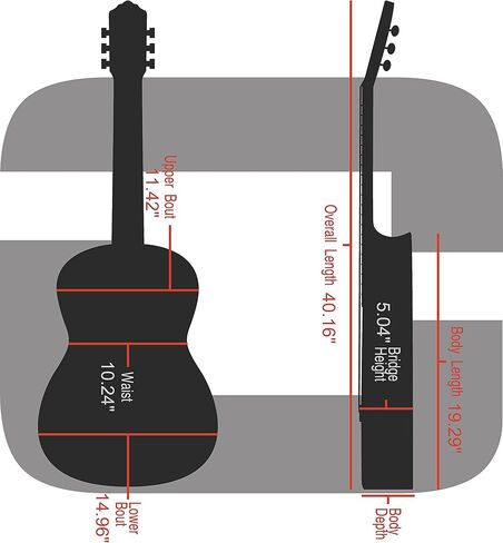 Crossrock Wooden Classical Guitar Case لـ 4/4 بالحجم الكامل | تصميم العلوي المقوسة ، الداخلية الفخمة ، المزالج المعدنية ، مقصورة التخزين-قشرة صلبة دائمة (CRW600CBK) in Kuwait