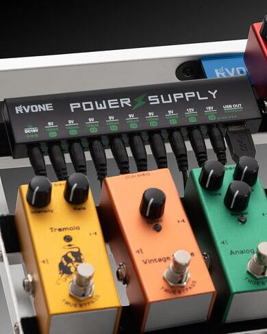 Guitar Pedal Power Supply, 10 Isolated DC Output for 9V/12V/18V Effect Pedal, Circuit Protection, Noise Reduction, 100mA 500mA USB Pedalboard Power Supply in Saudi Arabia