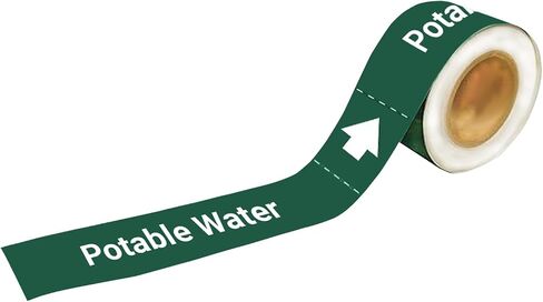 Marine Pipe Markers - "Potable Water" Safety Labels for Boat, Waterproof Self-Adhesive Pipe Identification Stickers, 1" H x 8" W, 25 Pcs/Roll (Potable Water) in Saudi Arabia
