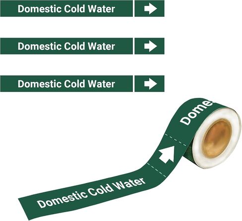 Marine Pipe Markers - "Potable Water" Safety Labels for Boat, Waterproof Self-Adhesive Pipe Identification Stickers, 1" H x 8" W, 25 Pcs/Roll (Potable Water) in Saudi Arabia