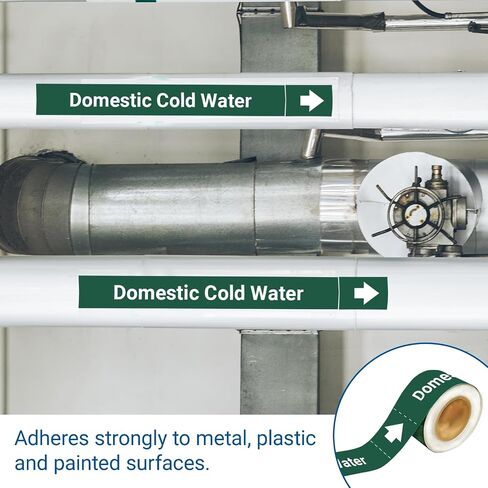 Marine Pipe Markers - "Potable Water" Safety Labels for Boat, Waterproof Self-Adhesive Pipe Identification Stickers, 1" H x 8" W, 25 Pcs/Roll (Potable Water) in Saudi Arabia