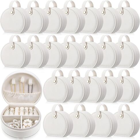 Weysat 12 Pack Mini Travel Jewelry Case Leather Bridesmaid Jewelry Gift Box, Half Moon Design, Detachable Handle, Small Earring Storage Organizer for Women Girls Bridesmaid Proposal Gifts in Saudi Arabia