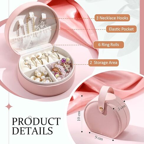 Weysat 12 Pack Mini Travel Jewelry Case Leather Bridesmaid Jewelry Gift Box, Half Moon Design, Detachable Handle, Small Earring Storage Organizer for Women Girls Bridesmaid Proposal Gifts in Saudi Arabia