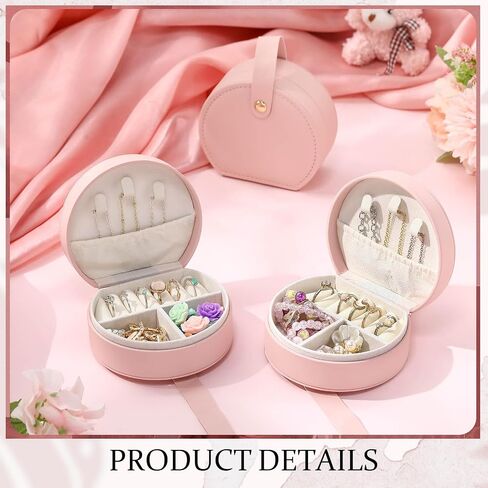 Weysat 12 Pack Mini Travel Jewelry Case Leather Bridesmaid Jewelry Gift Box, Half Moon Design, Detachable Handle, Small Earring Storage Organizer for Women Girls Bridesmaid Proposal Gifts in Saudi Arabia