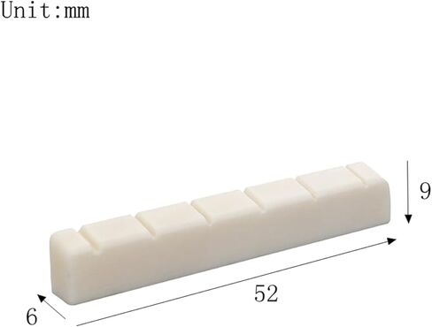 6 String Pre Slotted Left Hand Acoustic Guitar Bone Nut for folk Guitar Accessories 48mm*6mm*9mm in Kuwait