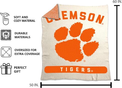 Logo Brands NCAA Luxe Dreams Blanket -Ultra-Soft & Cozy Plush Prime Fleece – 60" x 70" – Team Color Logo – Durable & Warm for Tailgating, Couch, or Game Day in Saudi Arabia
