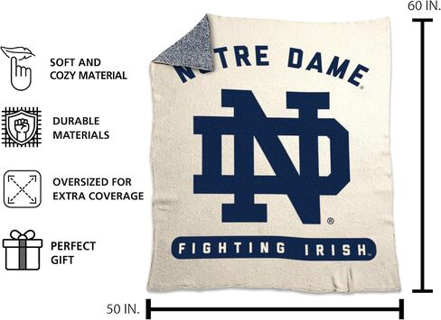 Logo Brands NCAA Luxe Dreams Blanket -Ultra-Soft & Cozy Plush Prime Fleece – 60" x 70" – Team Color Logo – Durable & Warm for Tailgating, Couch, or Game Day in Saudi Arabia