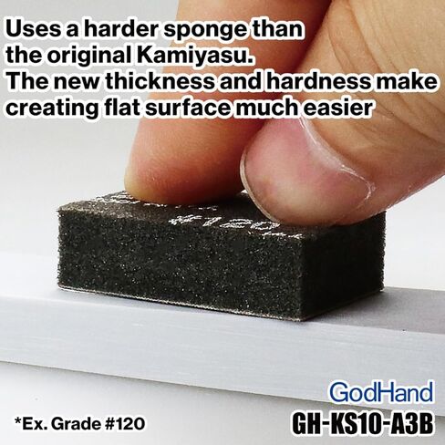 GodHand Kamiyasu Sanding Sponge 10mm Assortment Set 120, 240, 400, 600, 800, 1000, 2000, 4000, 6000, 8000, 10000 Grit Coarse Medium Fine Reusable Pack for Plastic Models 34 Pieces in Saudi Arabia