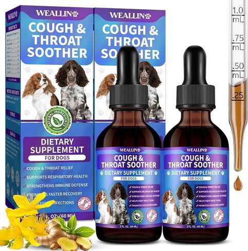WEALLIN Dog Cough Treatment Support for Dogs Herbal Drops Support - 60 ml in Kuwait