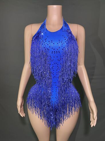 أحجار الراين الهامش تنورة bodysuit امرأة عيد ميلاد المرأة الأزياء المسائية الرقص ملهى ليلي ارتداء ملونة جديدة in Saudi Arabia