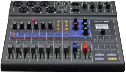 Zoom Livetrak L-8 خلاط رقمي محمول من 8 قنوات ومسجل متعدد الأتراك + 10 قدم XLR كابل + مجموعة الأسلاك in Saudi Arabia