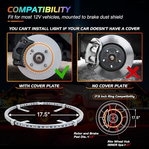 Nilight 4PCS 17.5inch Double Row Wheel Ring Lights Dream Color with APP and Remote Control Neon Lights w/Turn Signal and Braking Function Dual Row for Car Van SUV Truck in Saudi Arabia