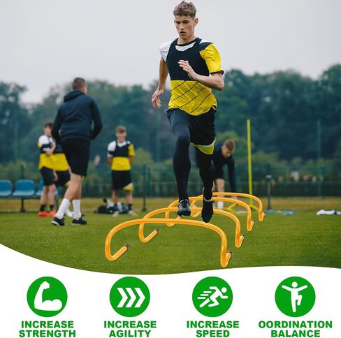 32 PCS 6 "Training Training Earndles Speed ​​Training Hurdles and Marker Cones Equipment for Athleters Soccer Football Basket in Saudi Arabia
