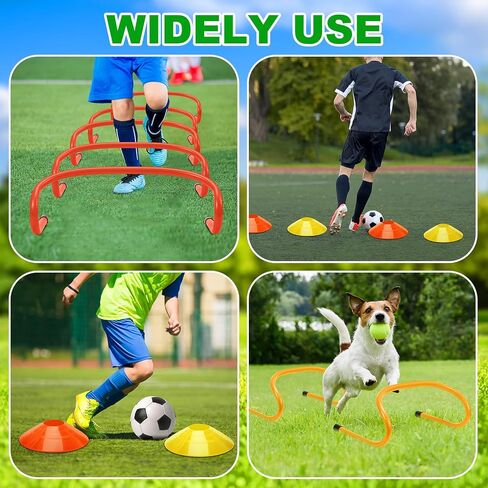 32 PCS 6 "Training Training Earndles Speed ​​Training Hurdles and Marker Cones Equipment for Athleters Soccer Football Basket in Saudi Arabia
