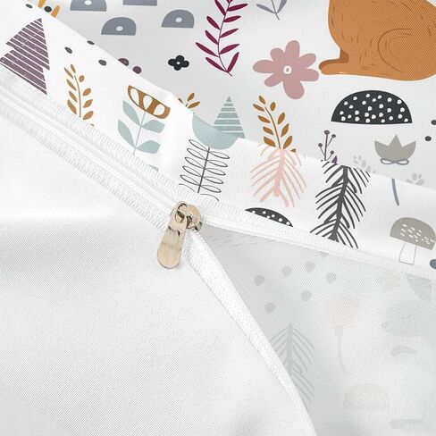 Feelyou Cute Sloth Dino Duvet Cover Twin, Nursery Cute Wild Animals Bedding Set for Boys Girls Jungle Animals Comforter Cover Cartoon Zoo Animal Bed Set Microfiber Bedclothes Zipper (No Comforter) in Kuwait