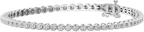 GILDED 2-3 Carat Round Lab Grown Diamond Diamond Tennis Bracelets for Women | Sterling Silver Bracelet | Fine Jewelry for Her | Timeless Design | Gift Box Included in Saudi Arabia