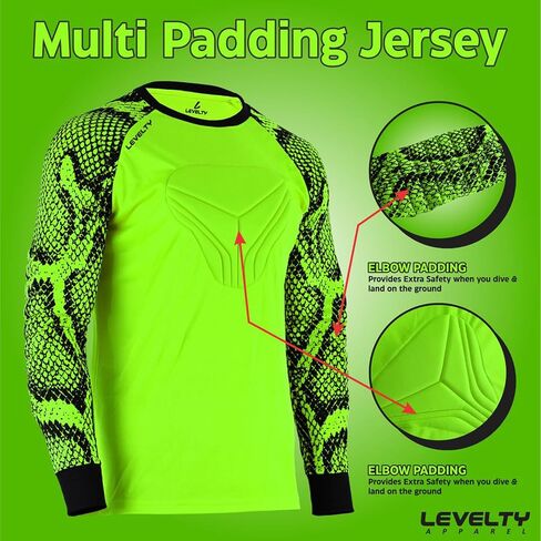 Soccer Goalkeeper Jersey Adult/Youth Elbow Padded Long Sleeve Goalie Shirt Men Women Kids Goalkeeper Jersey in Saudi Arabia